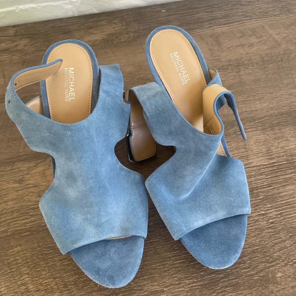 Michael Kors | Josephine Blue Suede Wedge